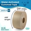 Idl Packaging 3in x 375' Reinforced Heavy Duty Water-Activated Gummed Kraft Tape, , White, 4PK H-70W-4
